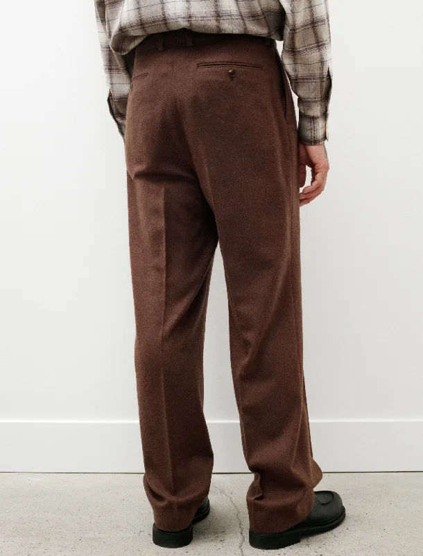 Baby Camel Flannel Slacks Dark Brown