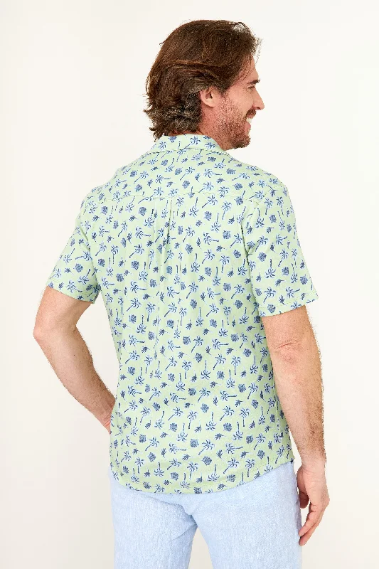 Nico Camp Shirt - Crazy Palm Print