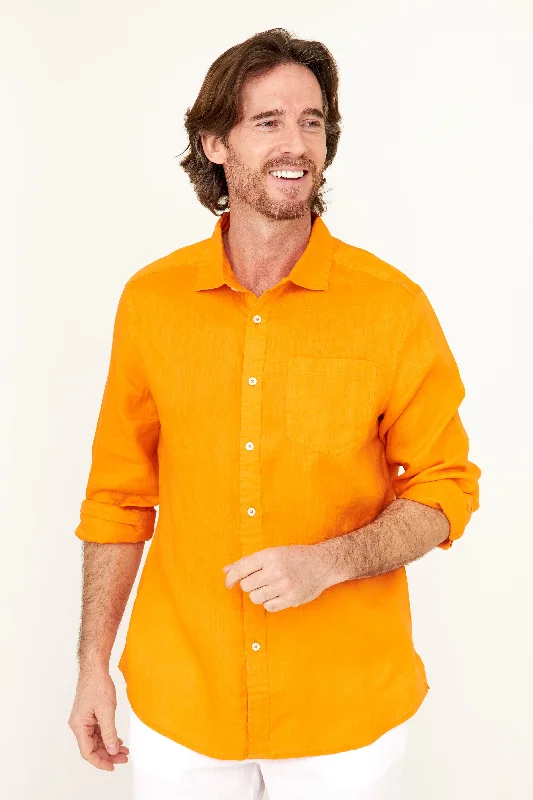 Classic Linen Shirt - Dominica Orange