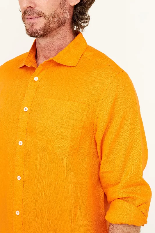 Classic Linen Shirt - Dominica Orange