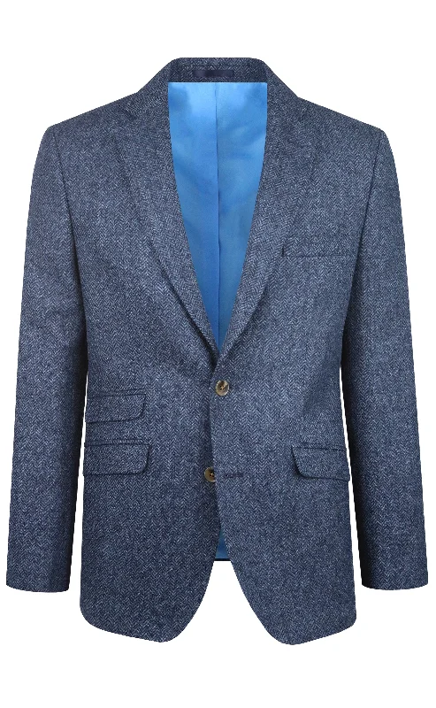 Torre Blue Herringbone Jacket Milan 320