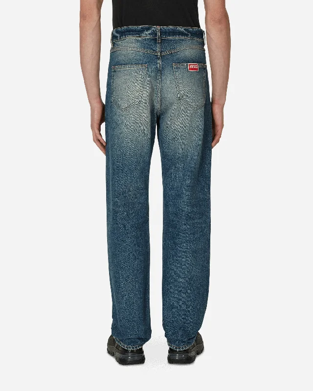 Straight-Cut Asagao Jeans Blue