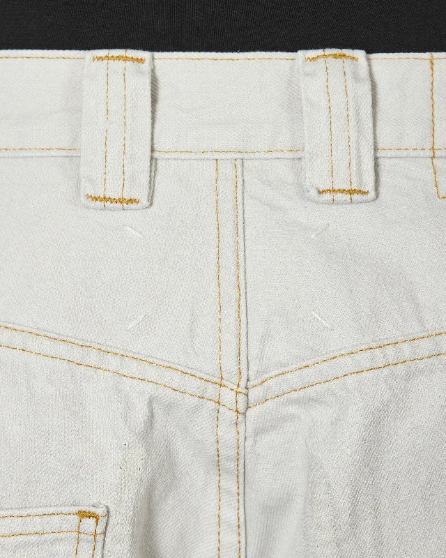 Chalk Selvedge Utility Jeans White