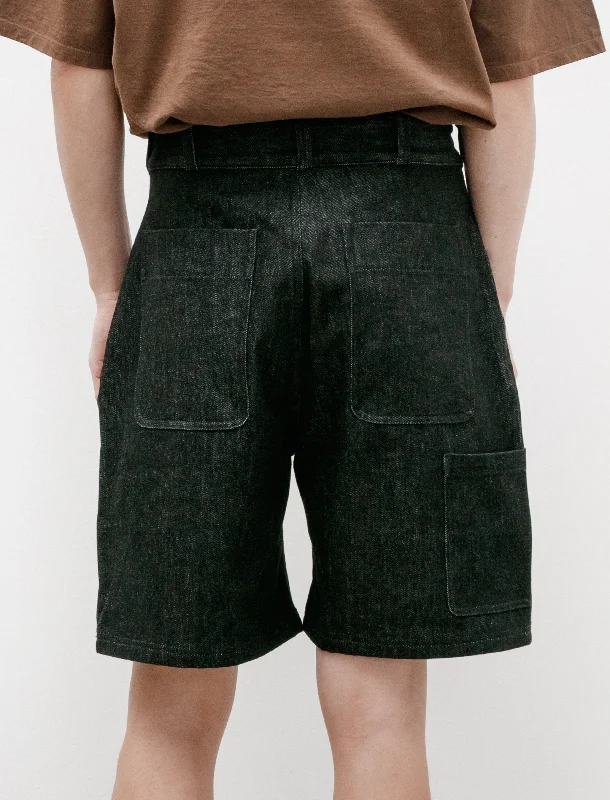 R16 Jebok-7 Shorts Black Slub Denim