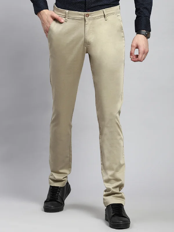 Men Beige Regular Fit Trouser