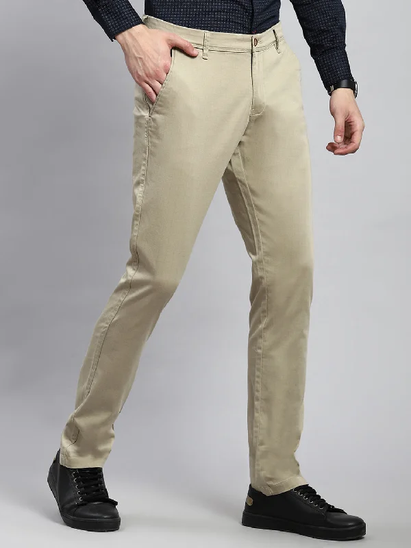 Men Beige Regular Fit Trouser