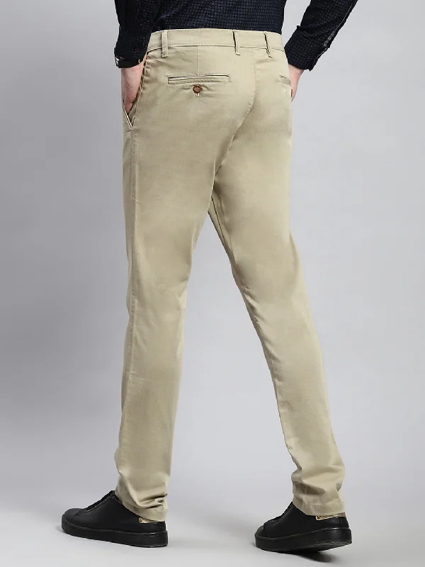 Men Beige Regular Fit Trouser