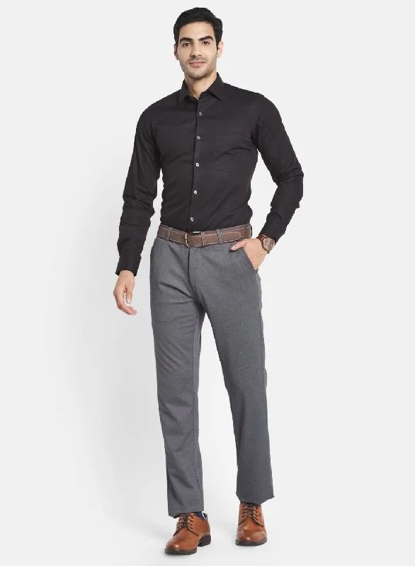 Men Black Slim Fit Trouser