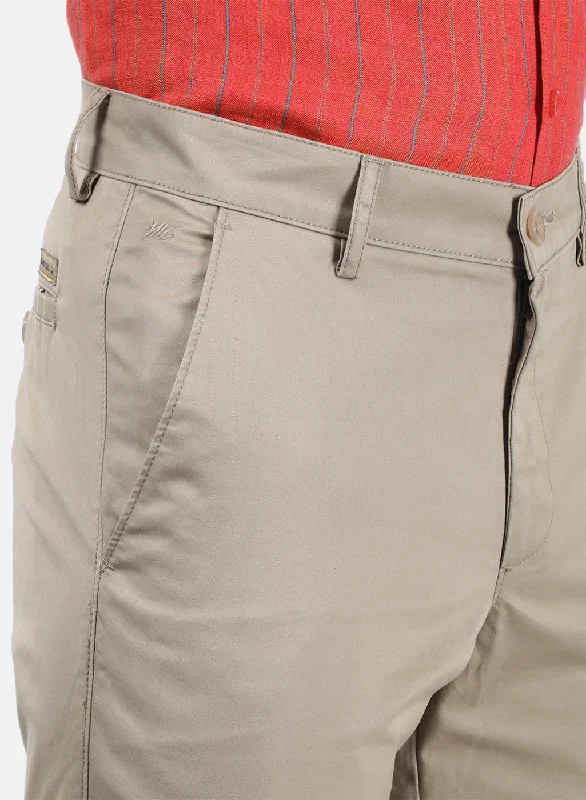 Men Brown Plain Trousers