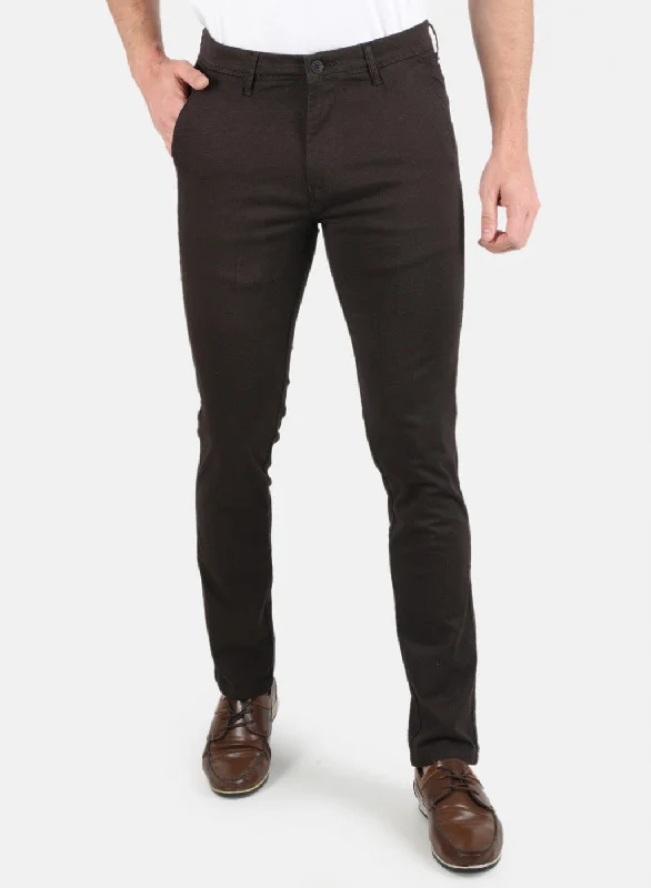 Men Brown Slim Fit Trouser