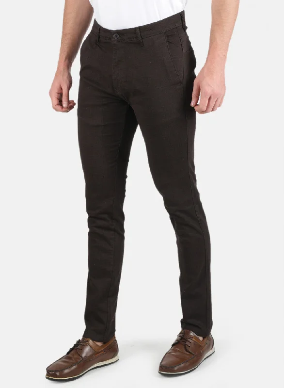 Men Brown Slim Fit Trouser