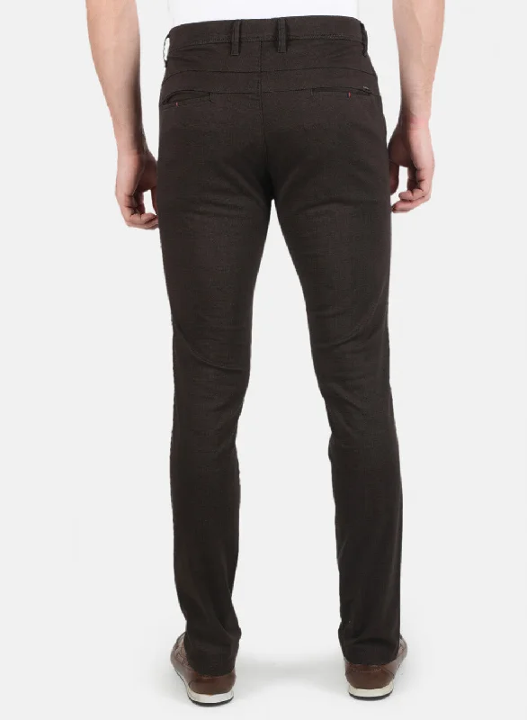 Men Brown Slim Fit Trouser