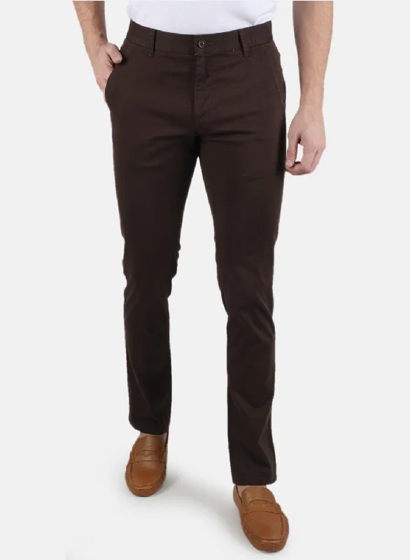 Men Brown Smart Fit Trouser