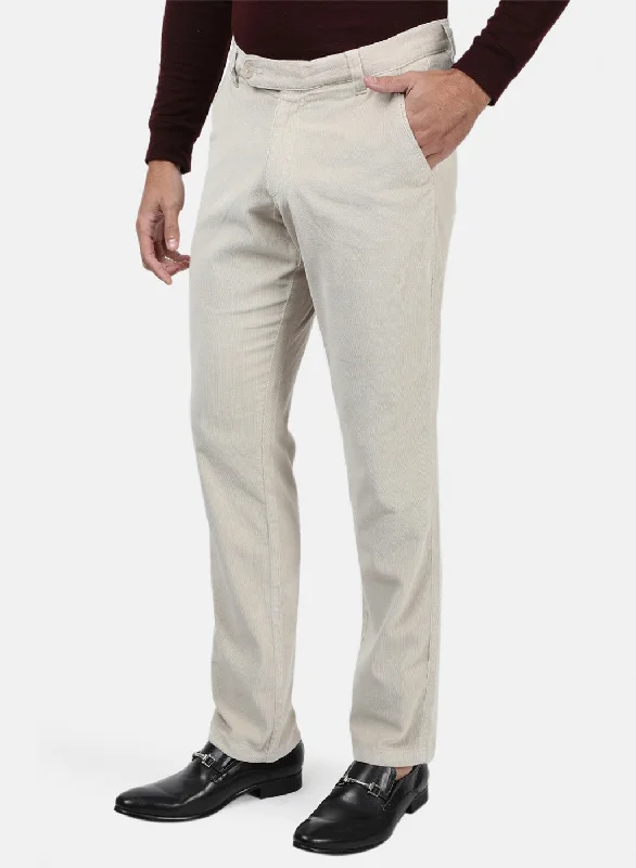 Men Grey Plain Trousers