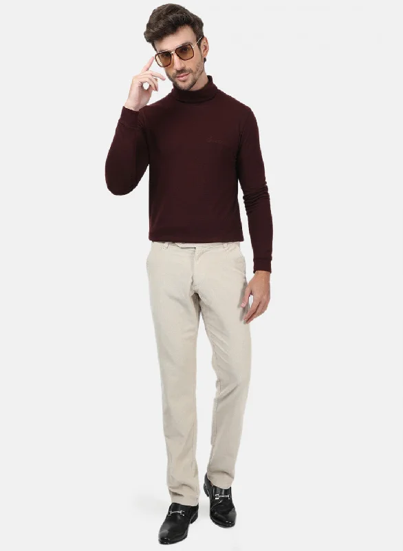 Men Grey Plain Trousers