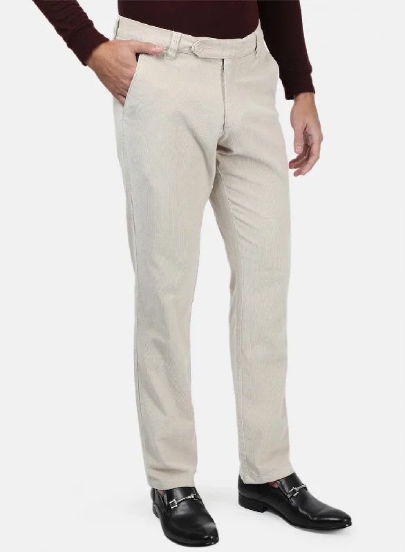 Men Grey Plain Trousers