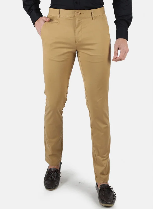 Men Mustard Smart Fit Trouser