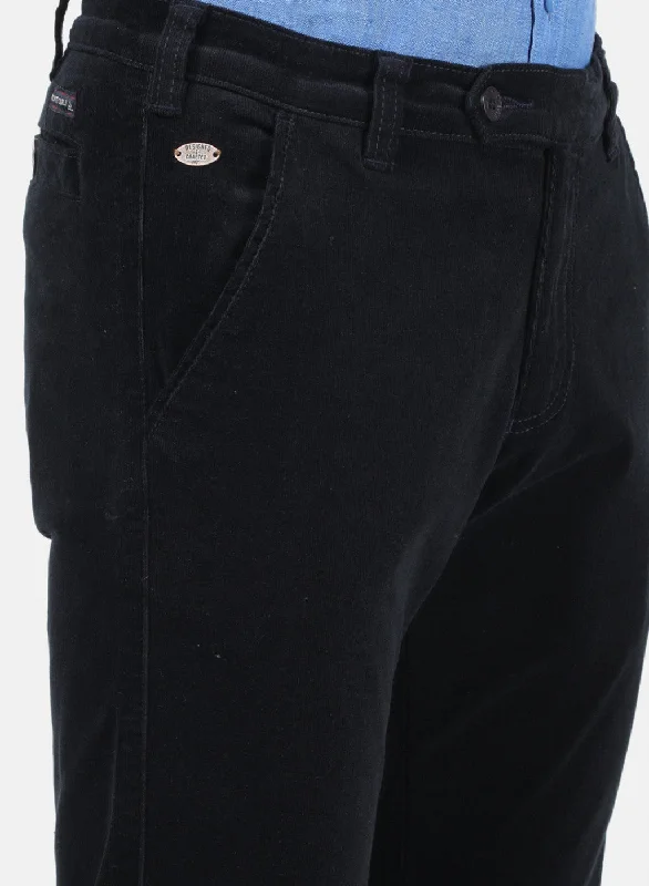 Men NAvy Blue Plain Trousers