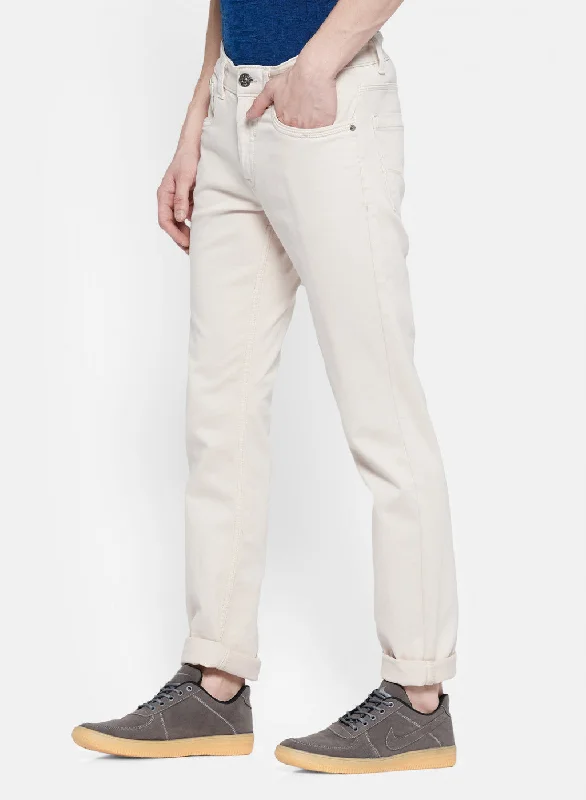 Mens Beige Skinny Fit Trouser