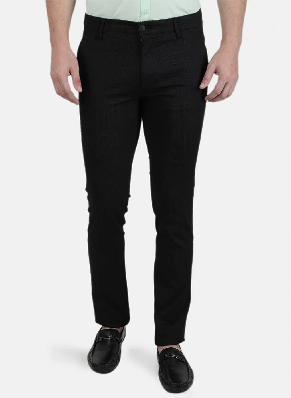 Mens Black Stripe Trousers