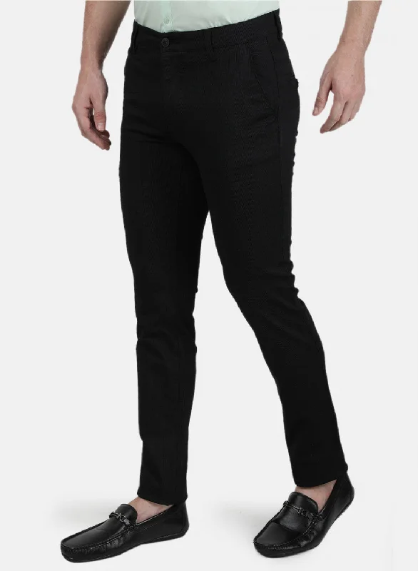 Mens Black Stripe Trousers