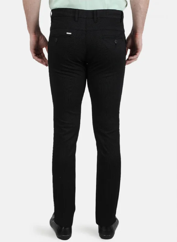 Mens Black Stripe Trousers