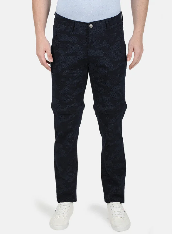 Mens Navy Blue Slim Trouser