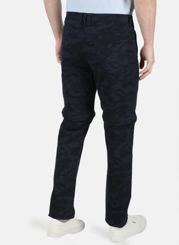 Mens Navy Blue Slim Trouser