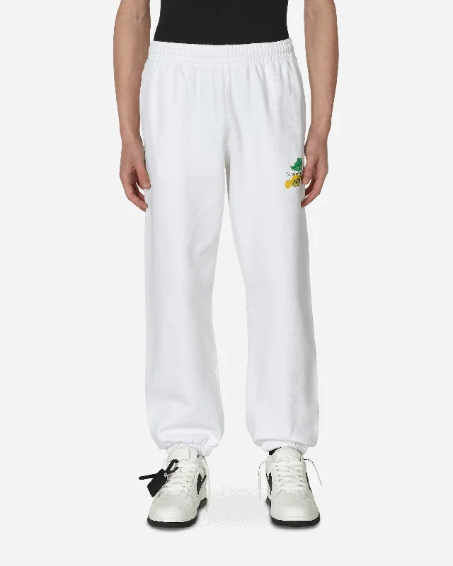 Brush Arrow Slim Sweatpants White