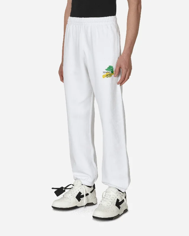 Brush Arrow Slim Sweatpants White