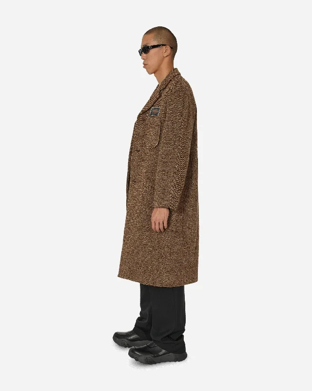 High Lapel Raglan Coat Brown