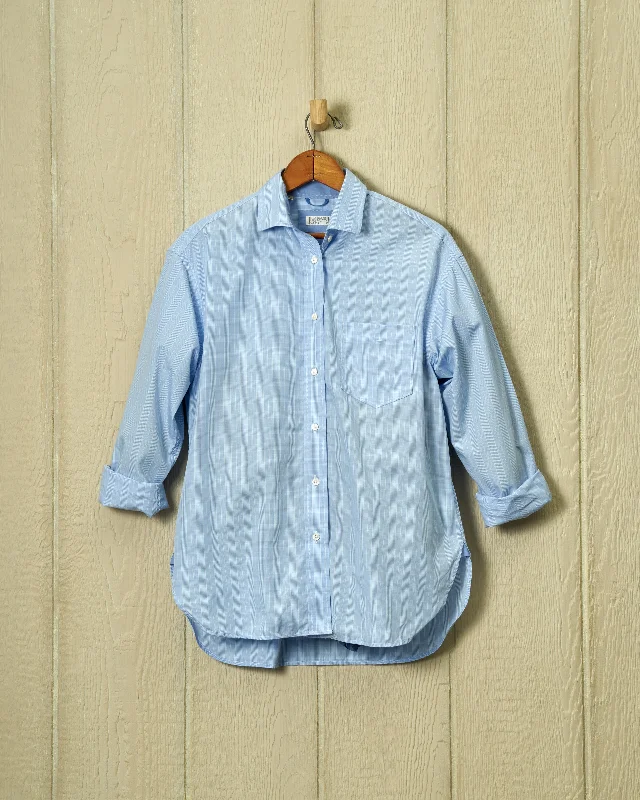 Women's Sea-Washed Shirt in Blue Check Plaid