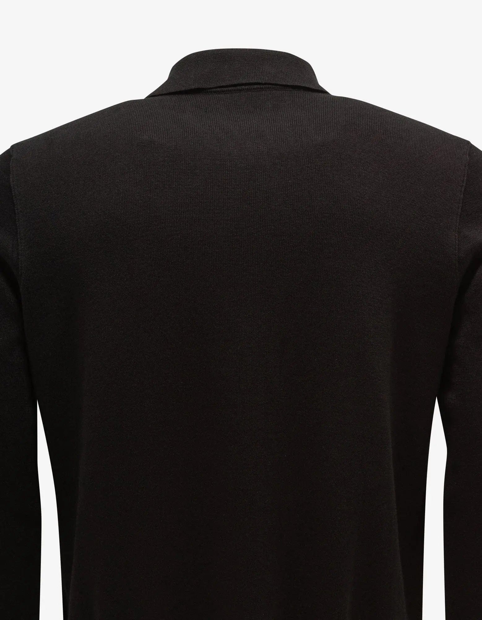 Stone Island Black Logo Knitted Long Sleeve Polo