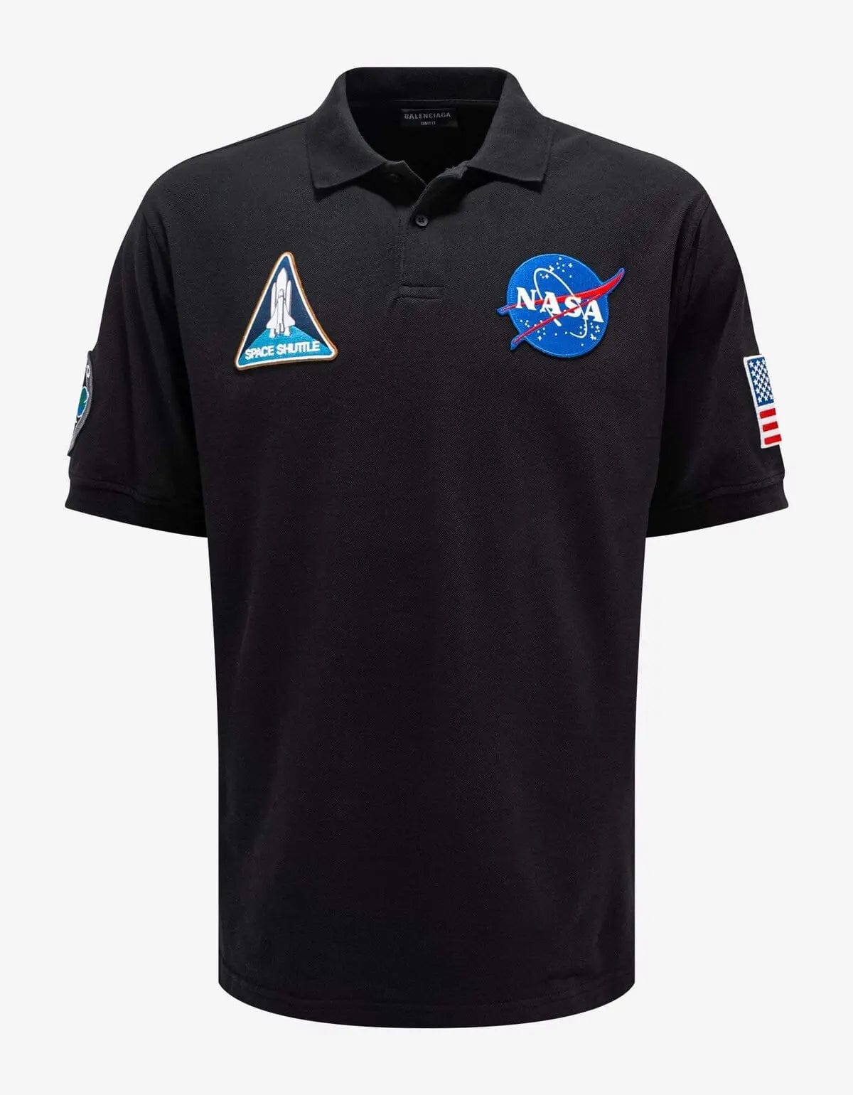 Balenciaga Black NASA Polo T-Shirt