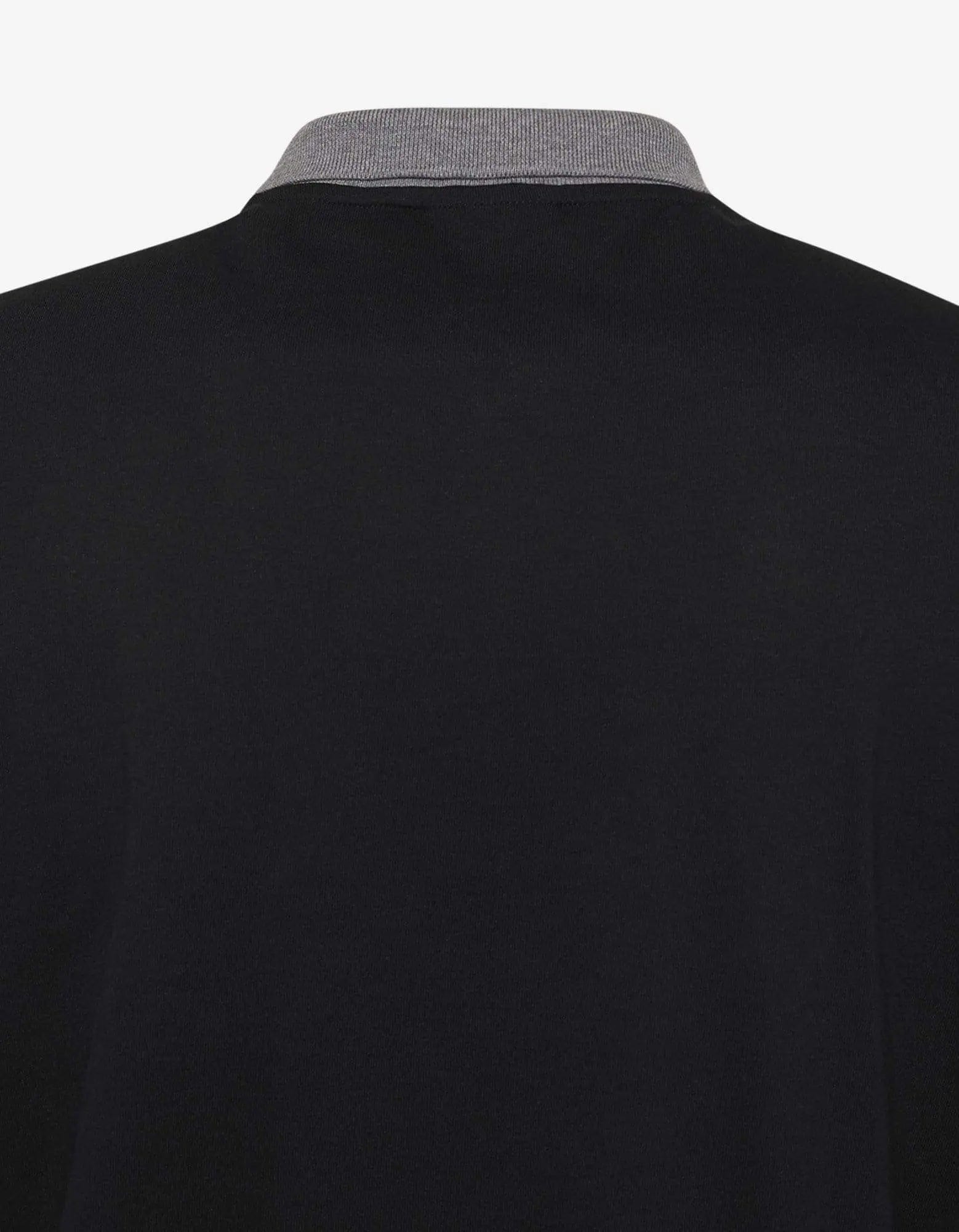 Lanvin Grey & Black Logo Embroidery Polo T-Shirt