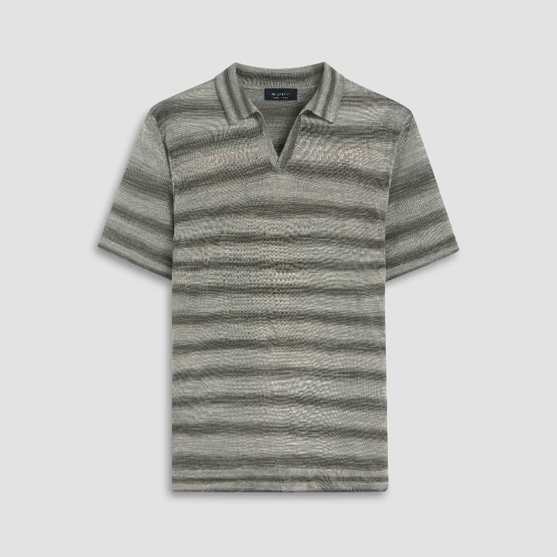 Heather Striped Short Sleeved Johnny Sweater