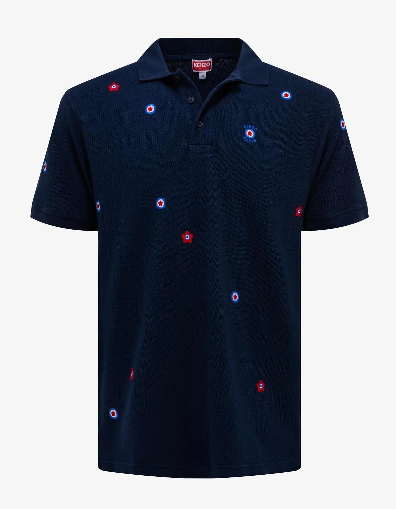 Kenzo Blue 'Kenzo Target' Embroidered Polo T-Shirt