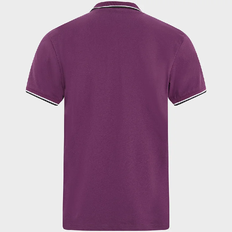 Men`s Tipped Collar Polo Plum