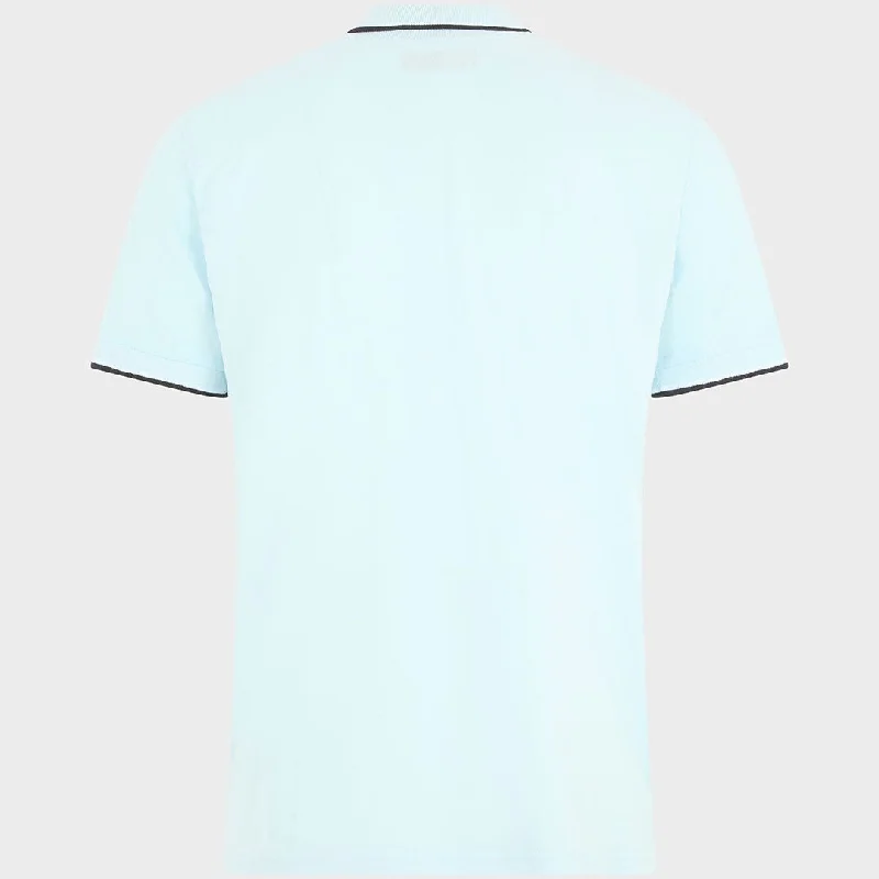 Men`s Tipped Collar Polo Sky