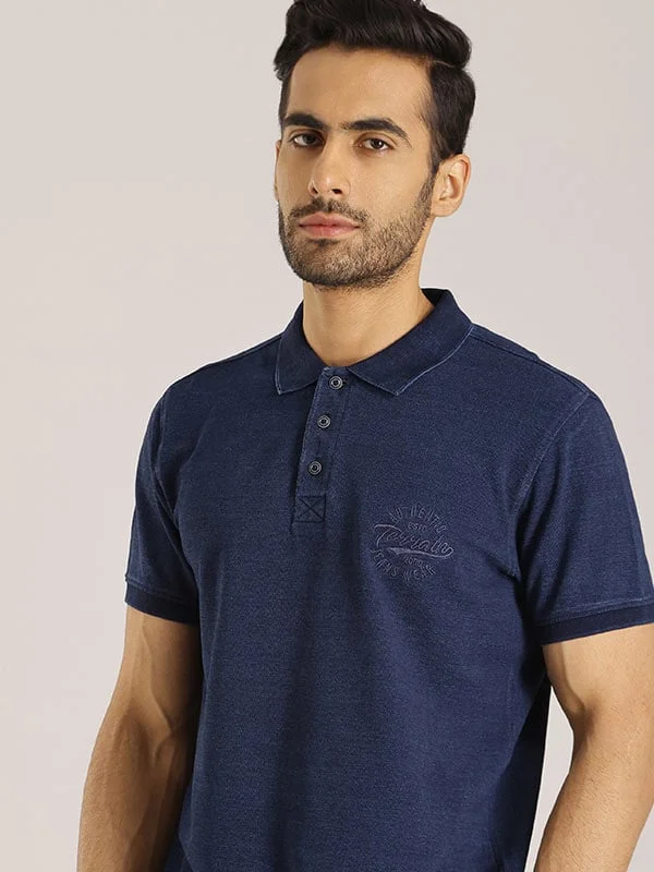 Men Solid Polo T-Shirt