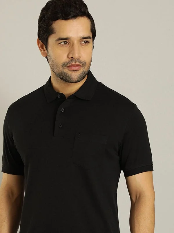 Men Solid Polo T-Shirt