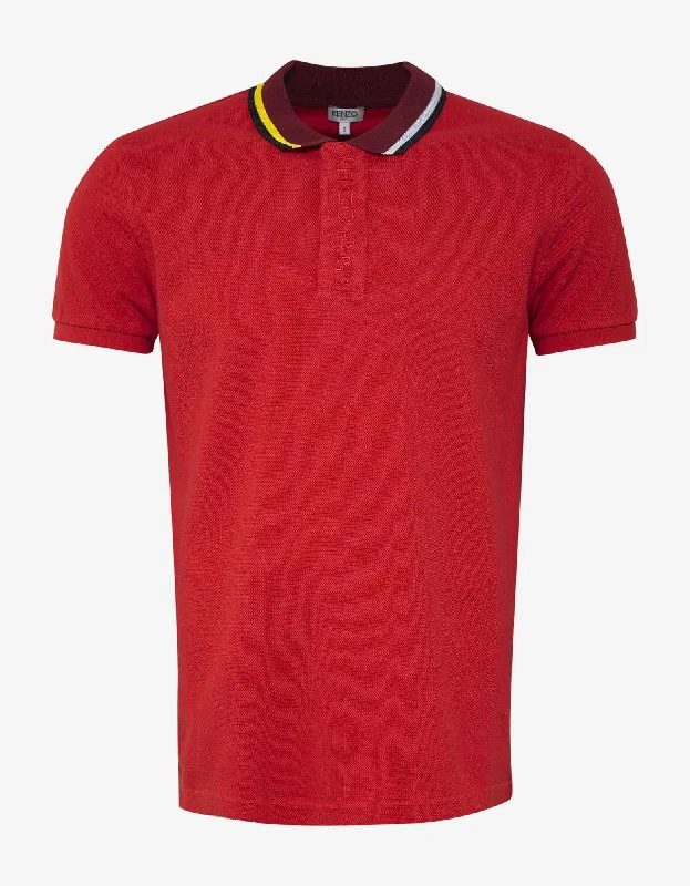 Kenzo Red Bi-Colour Polo T-Shirt