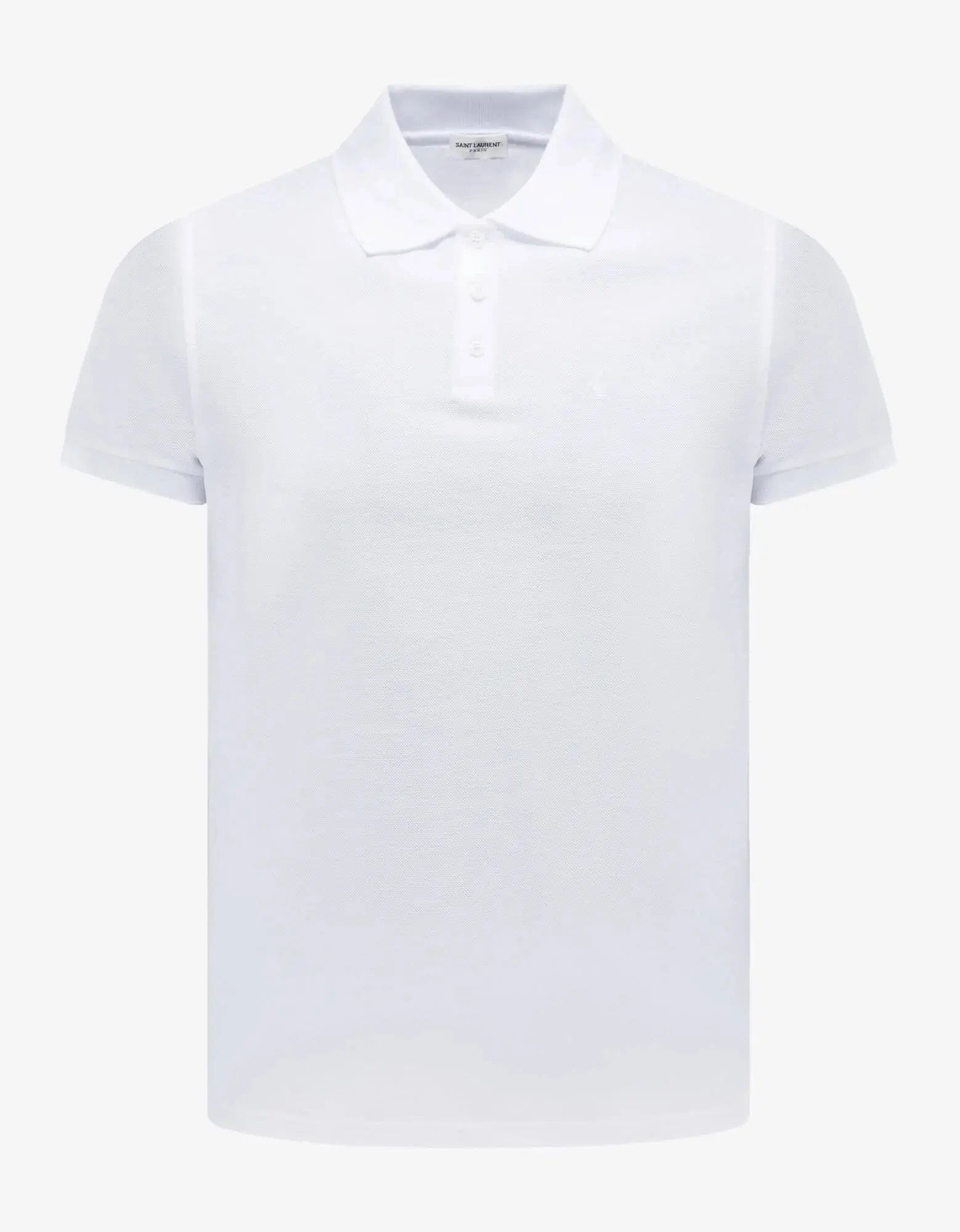 Saint Laurent White Monogram Polo T-Shirt