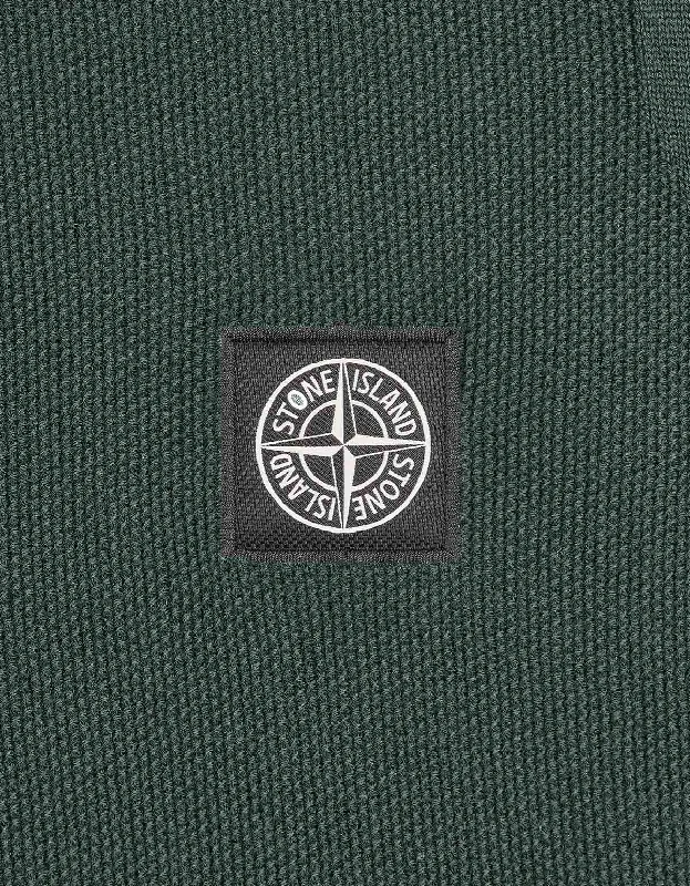 Stone Island Green Compass Logo Knitted Polo T-Shirt