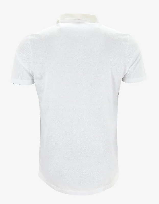 Lanvin White Polo T-Shirt with Grosgrain Collar