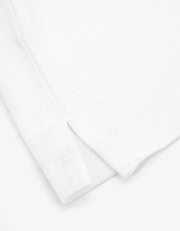 Lanvin White Polo T-Shirt with Grosgrain Collar