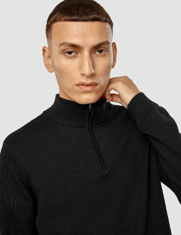 Everyday Knit Half-Zip Black