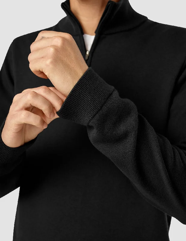 Everyday Knit Half-Zip Black