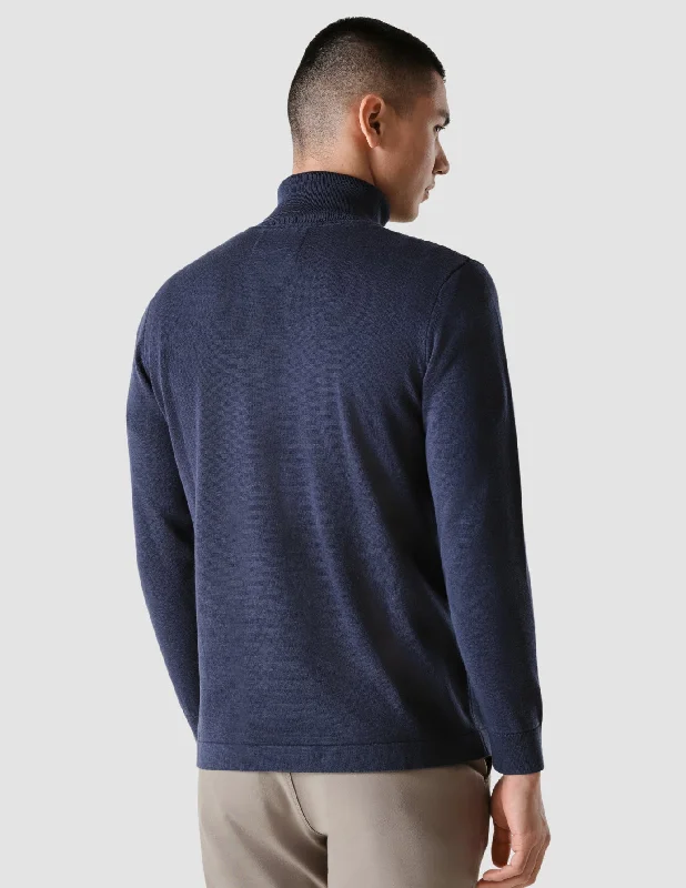 Fine Knit Turtleneck Navy