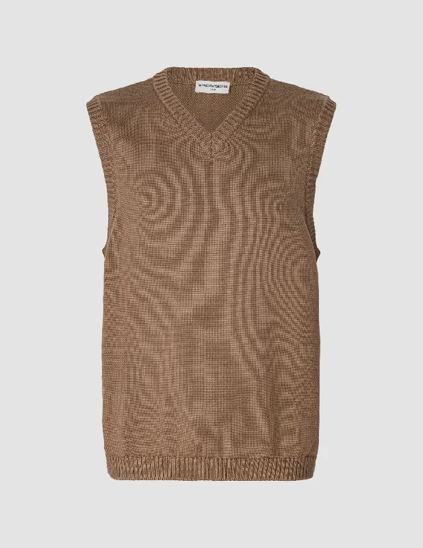 Heavy Knit Vest Mocha